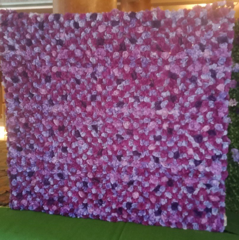 Purple flower wall hire Melbourne