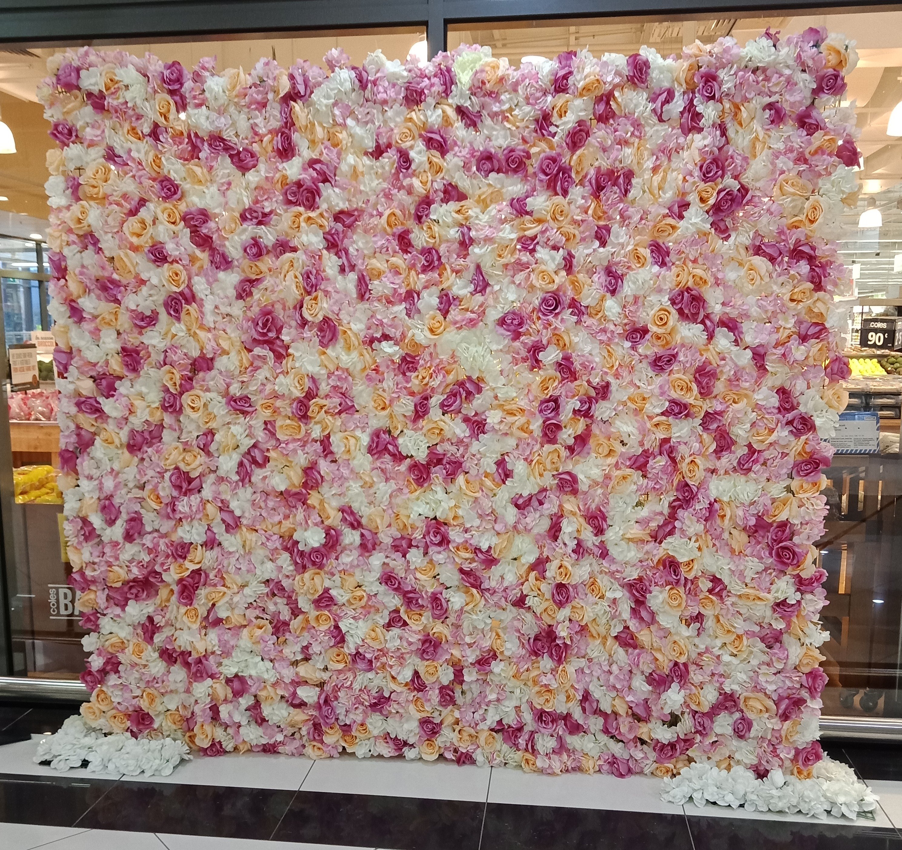 Rose, Peach, Pink Flower Wall Hire Melbourne
